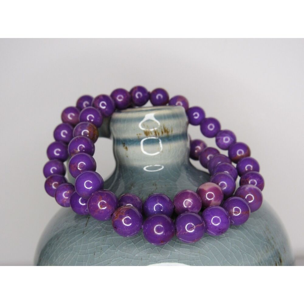 Purple Phosphosiderite Beaded Bracelet 6mm